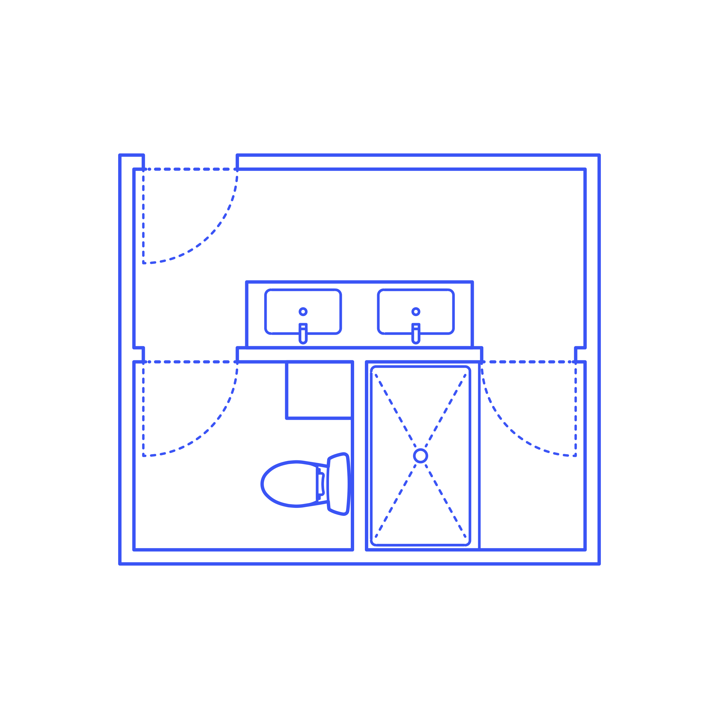 Layouts Bathrooms Primary Split Shower U Shape Technical Drawing Svg Vector Free Vectors